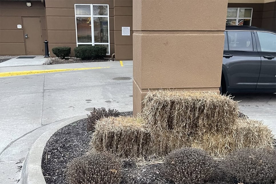 straw bales at a business