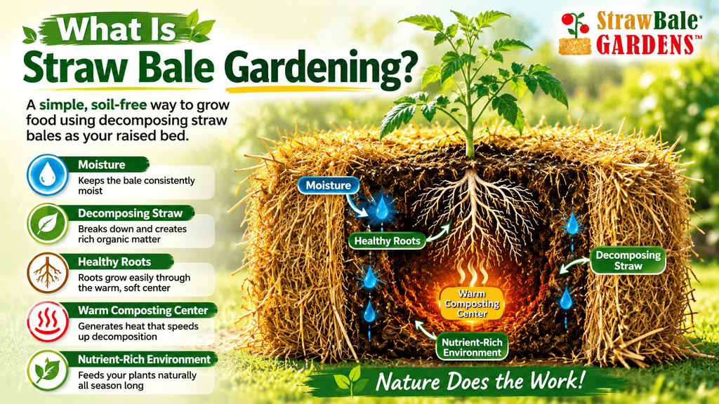 what is strawbale gardening straw bale gardening for beginners with vegetables growing in conditioned straw bales