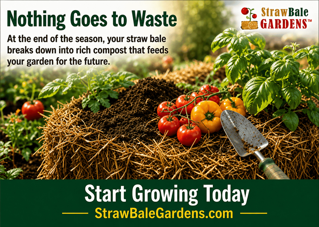 straw bale gardening for beginners with vegetables growing in conditioned straw bales straw bale gardening for beginners with vegetables growing in conditioned straw bales