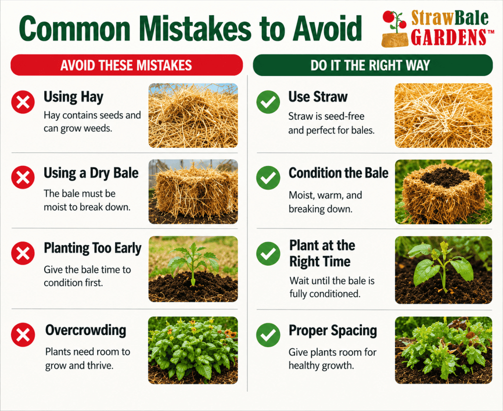 Straw Bale Gardening for Beginners: A Simple Step-by-Step Guide 2 common mistakes of beggoners to avoid